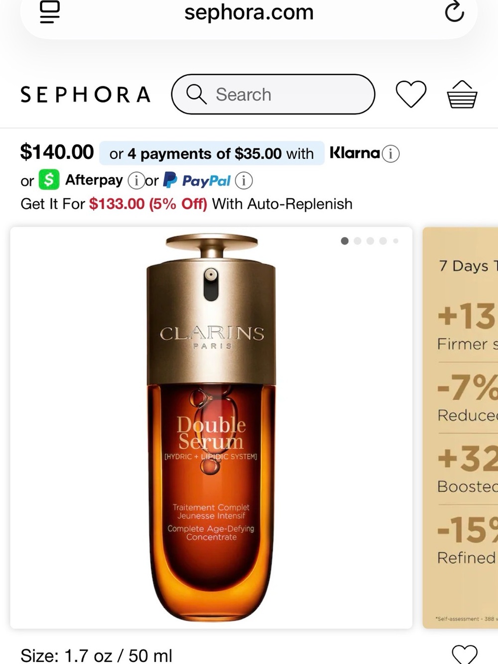 Clarins Double Serum in Amber and Gold Bottle